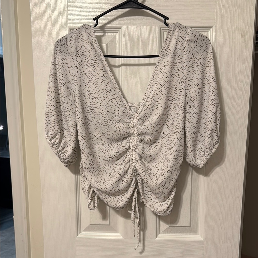 White Ruched Women's Top